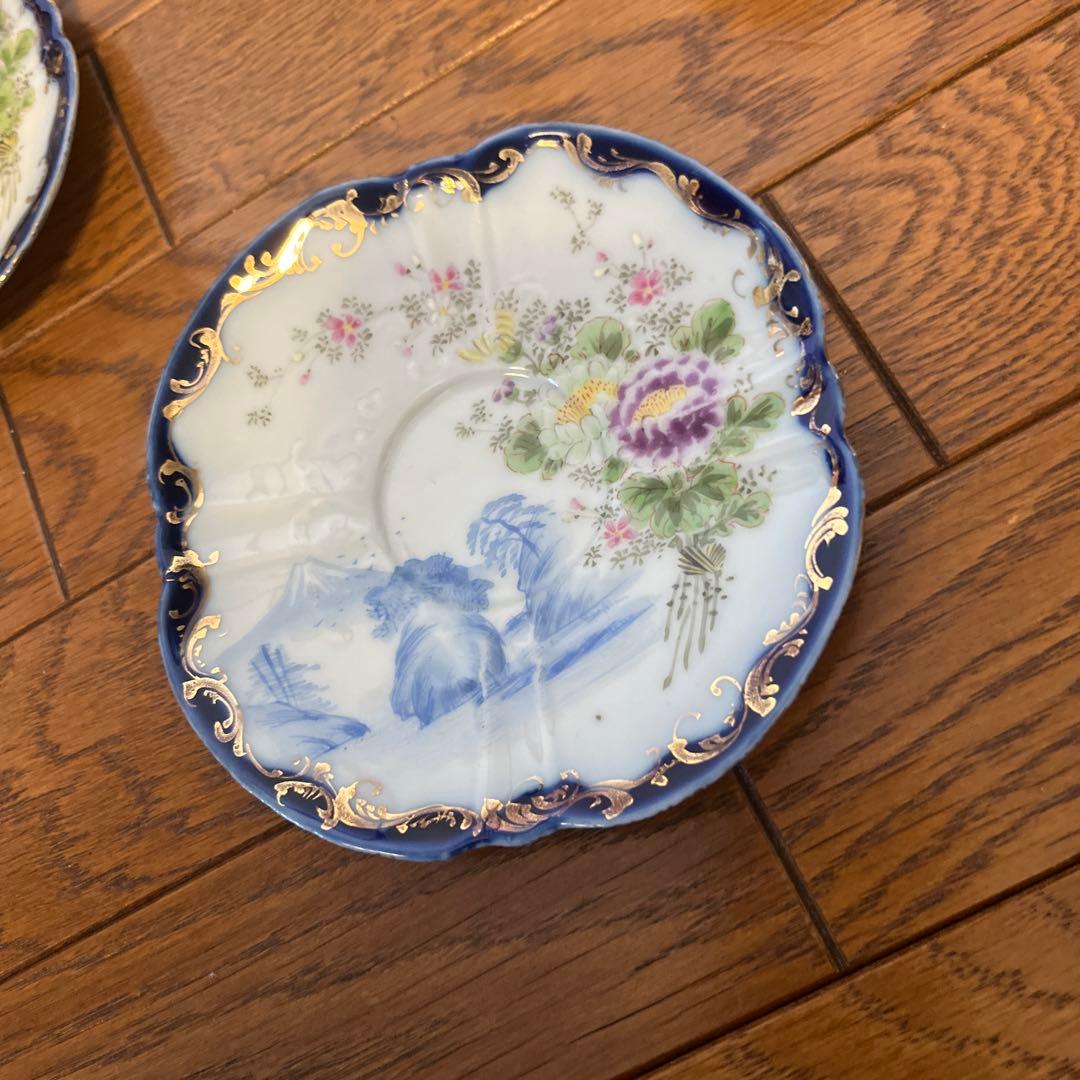 最終処分特価レアオールドノリタケ同時期ライバル会社？カップ&ソーサー五客薄手生地