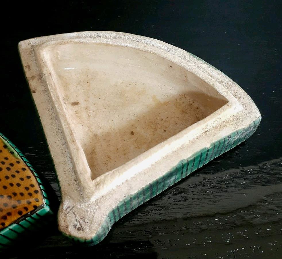 【名品】江戸末期～明治時代　古九谷　青手古九谷　扇形　壺運びの図　香合　茶道具