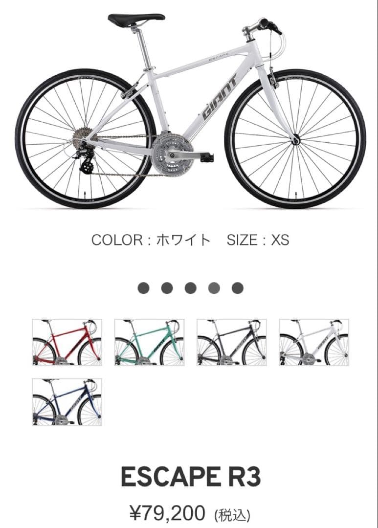 クロスバイク GIANT ESCAPE R3 サイズXXS