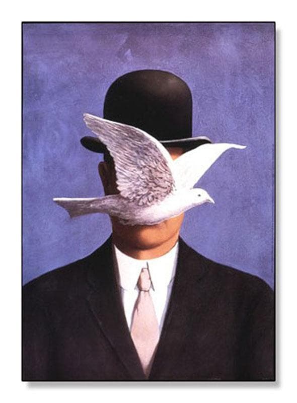 額装済/山高帽の男（ルネ マグリット）