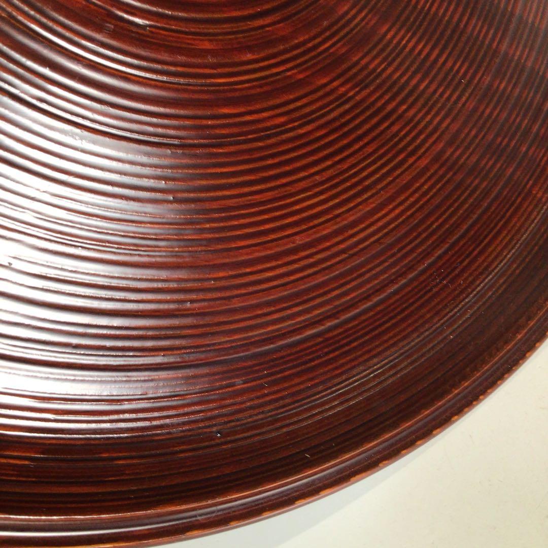 Ｐ２３７　丸盆　『岡本漆専堂』『溜塗』『即中斎好』『呂久呂目盆』　共箱　菓子器