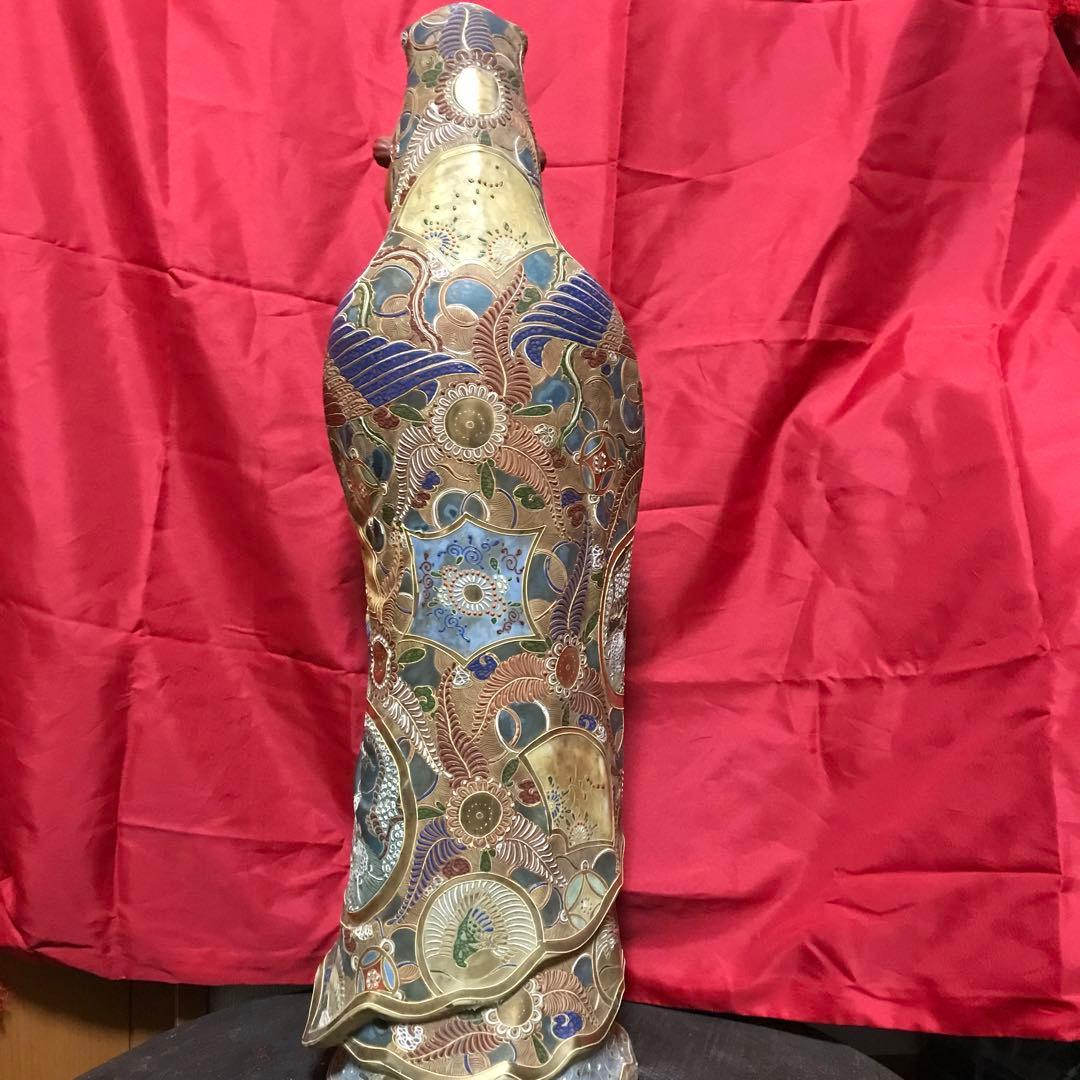 開運‼️古美術 骨董品 工芸品 九谷焼 ‼️縁起置物 ●大型観音立像 守護仏♣