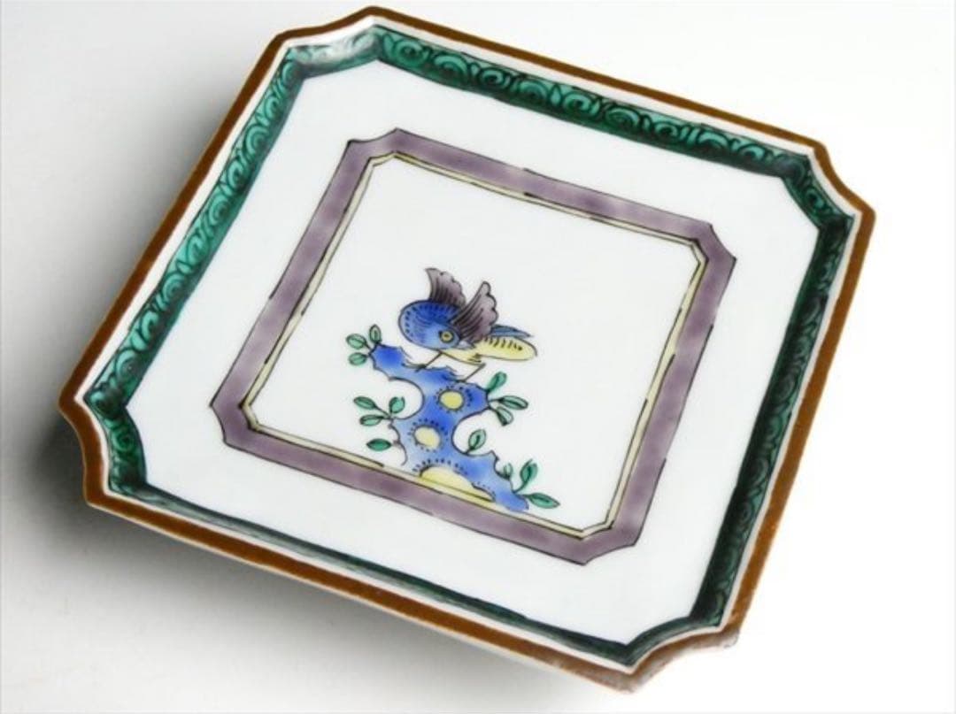 【激レア】80万円 須田菁華 造 九谷 色絵 三つ脚 高台皿 銘々皿