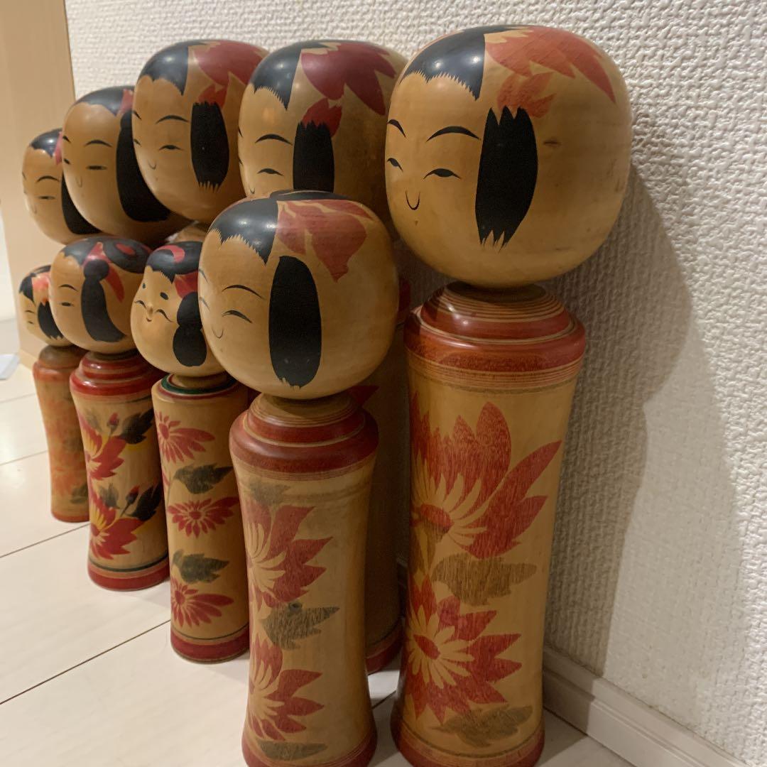 ♦️こけし9体♦️遊佐福寿(1930~2001)♦️ 高橋盛(1890～1973）