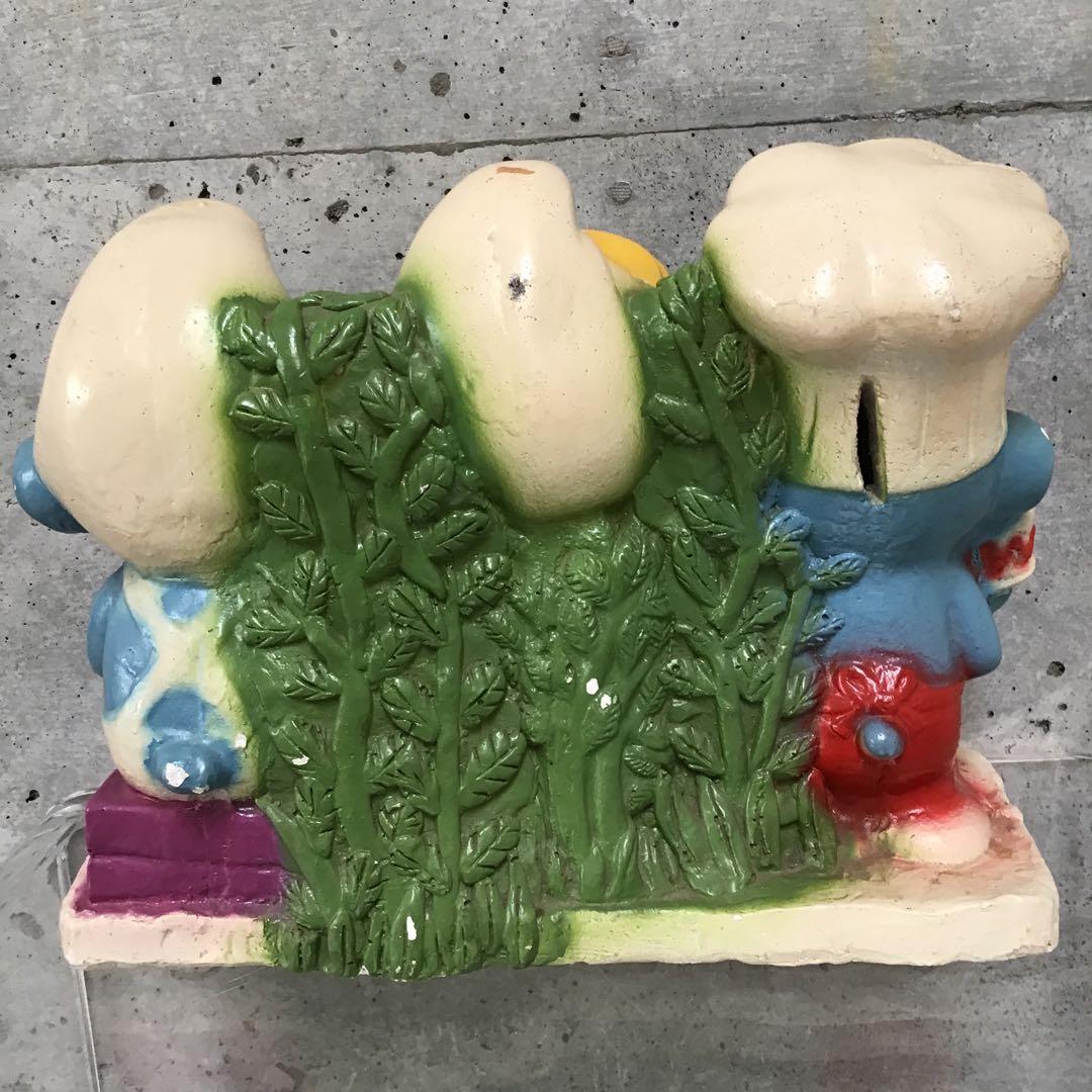 スマーフ ビンテージ 飾り 置物 貯金箱 陶器製