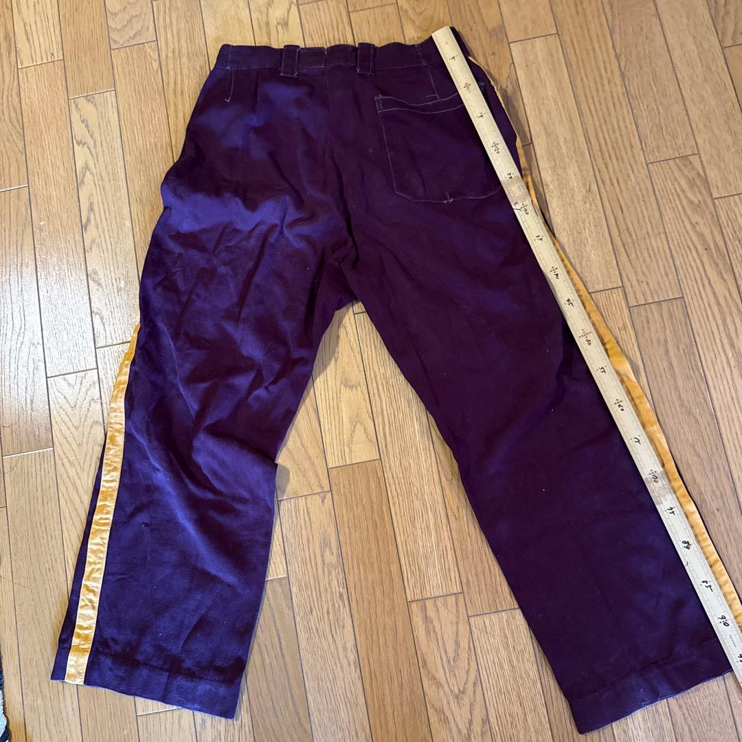 60's ヴィンテージ ベースボールシャツ&パンツ エンジ色　ボタンフライパンツ