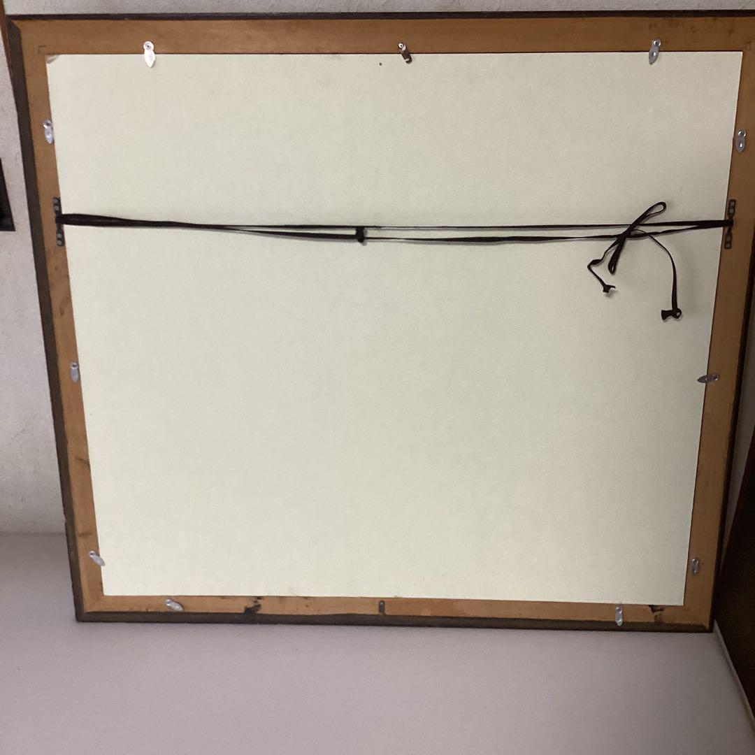 水彩画【風景】　　山下清　肉筆　　落款印譜在　　木枠額装ガラス無　　模写