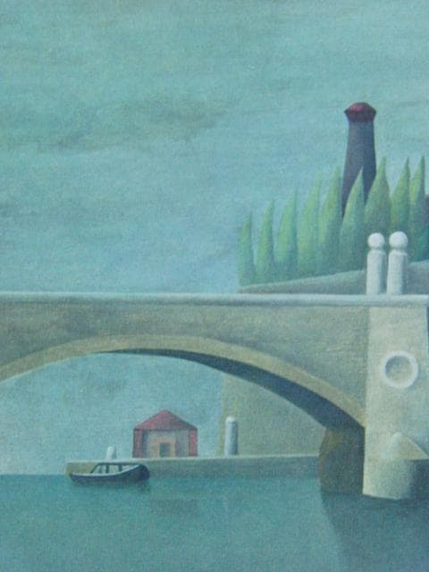 小杉小二郎、イブリィーの陸橋、希少な画集より、新品高級額・額装付