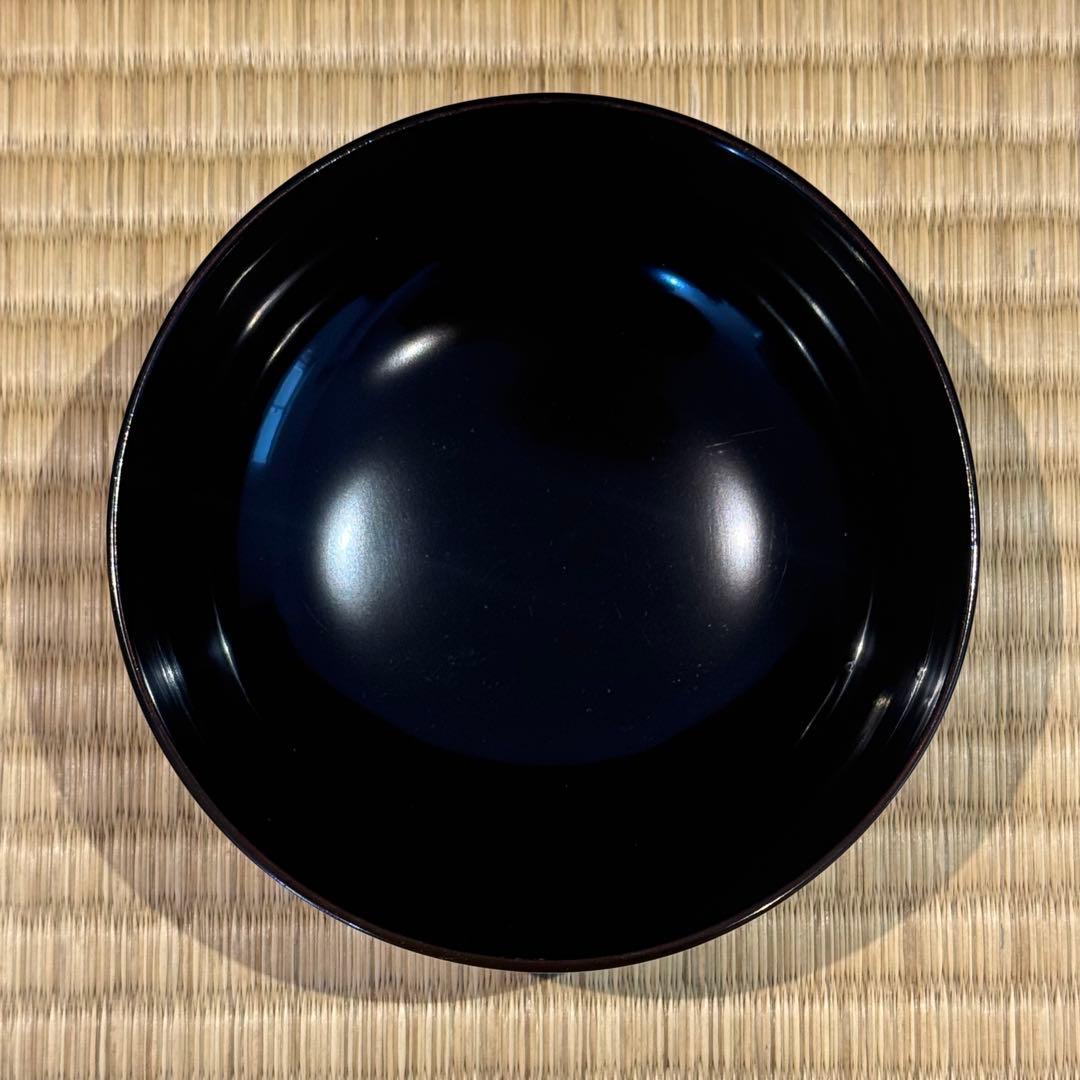 はなさん　輪島塗 松鶴図金蒔絵 黒漆 吸物椀 3客