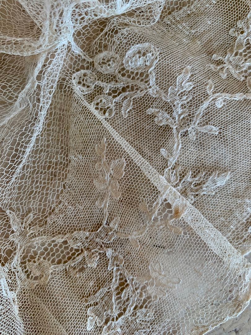 フランスアンティークチュールレースヴェール2点※アプリカシオンプリンセスレース