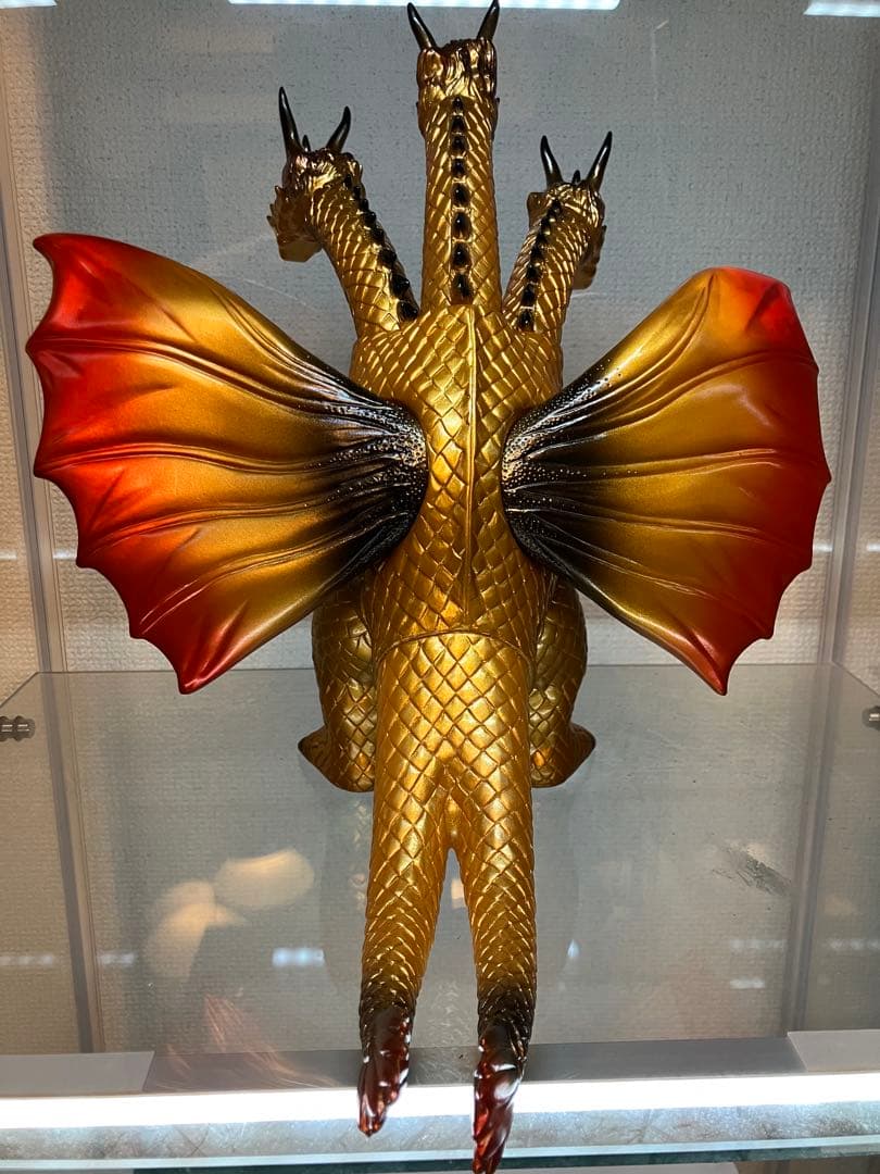 カスタムペイント　キングギドラ ソフビ　バーニングギドラ　ノーブランド　ゴールド