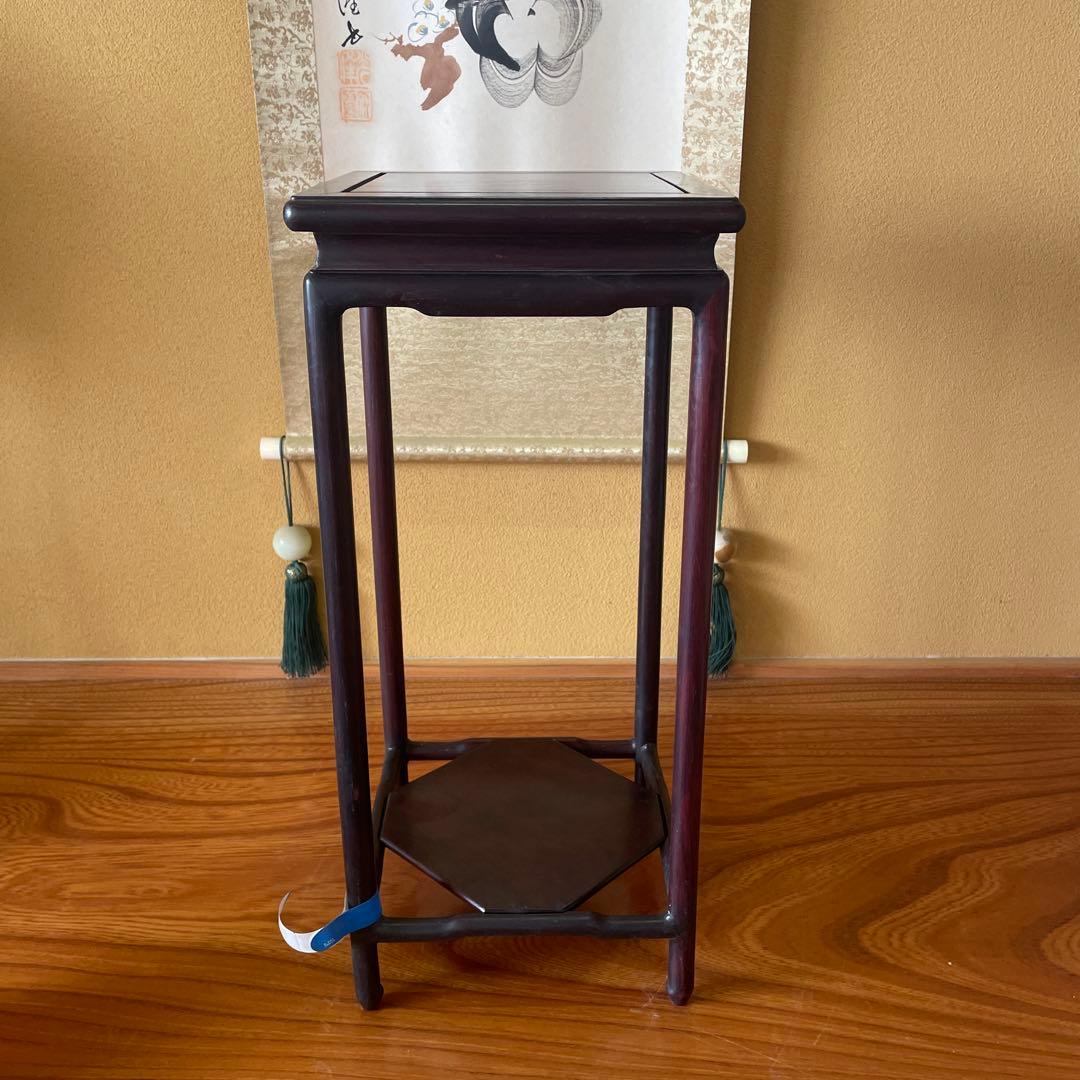 アジアンインテリア 中国上海 黒檀サイドテーブル 懸崖 花台 盆栽台 ビンテージ