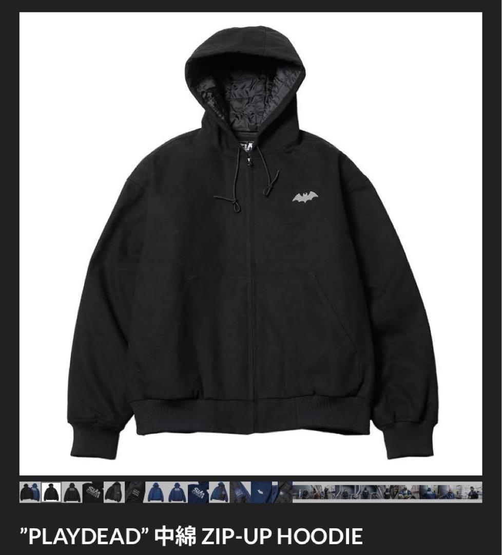 SiM　PLAYDEAD　ジップアップデニムフーディー　黒　М