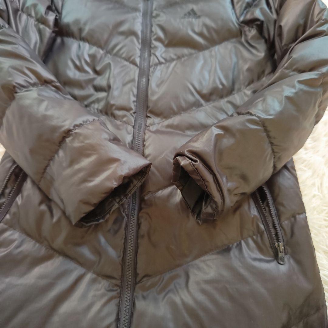 良品　アディダス　ロング ダウンコート　ベンチコート　Lサイズ　ブラック