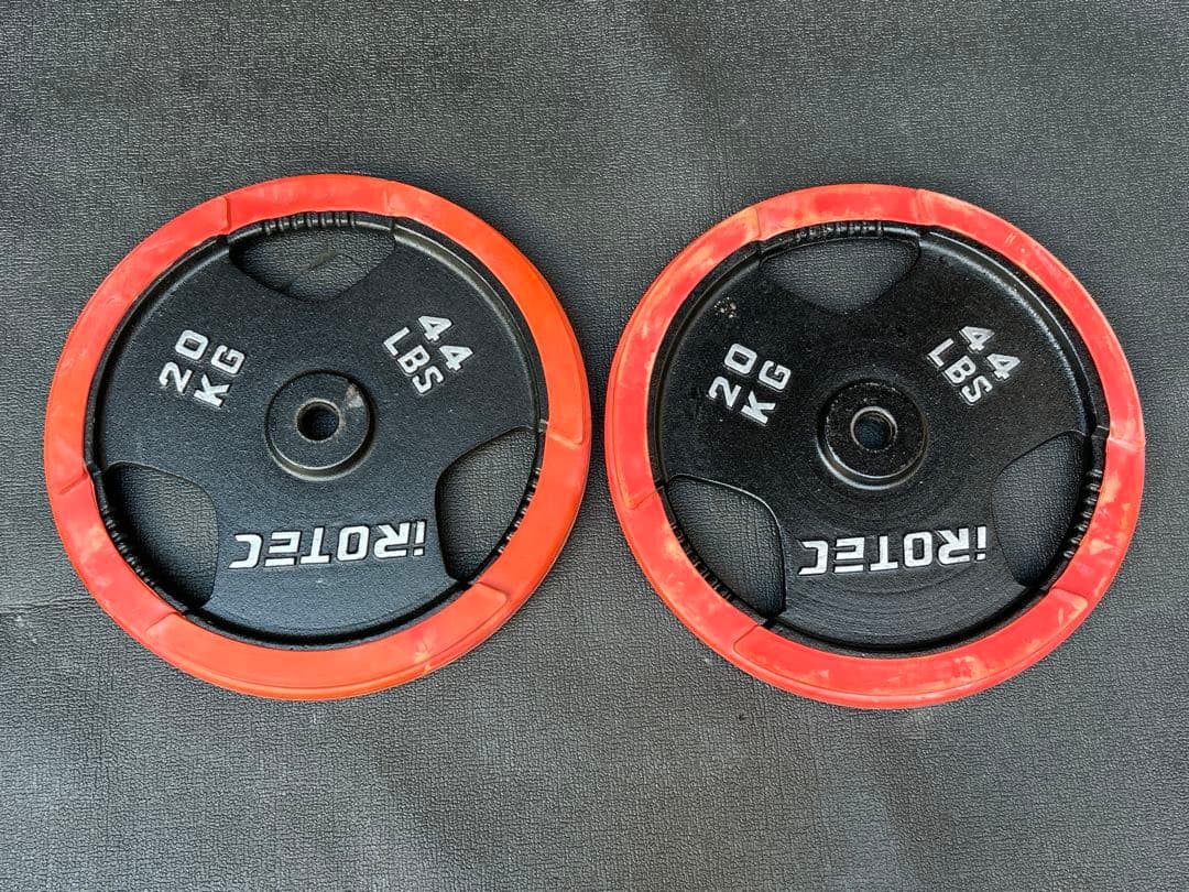 アイロテック　バーベルプレート　20キロ　2枚セット　送料込