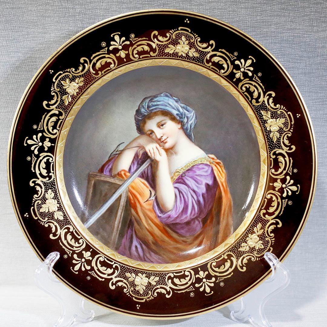 【送料込み】ヴィエナスタイル プレート 女性像 金彩