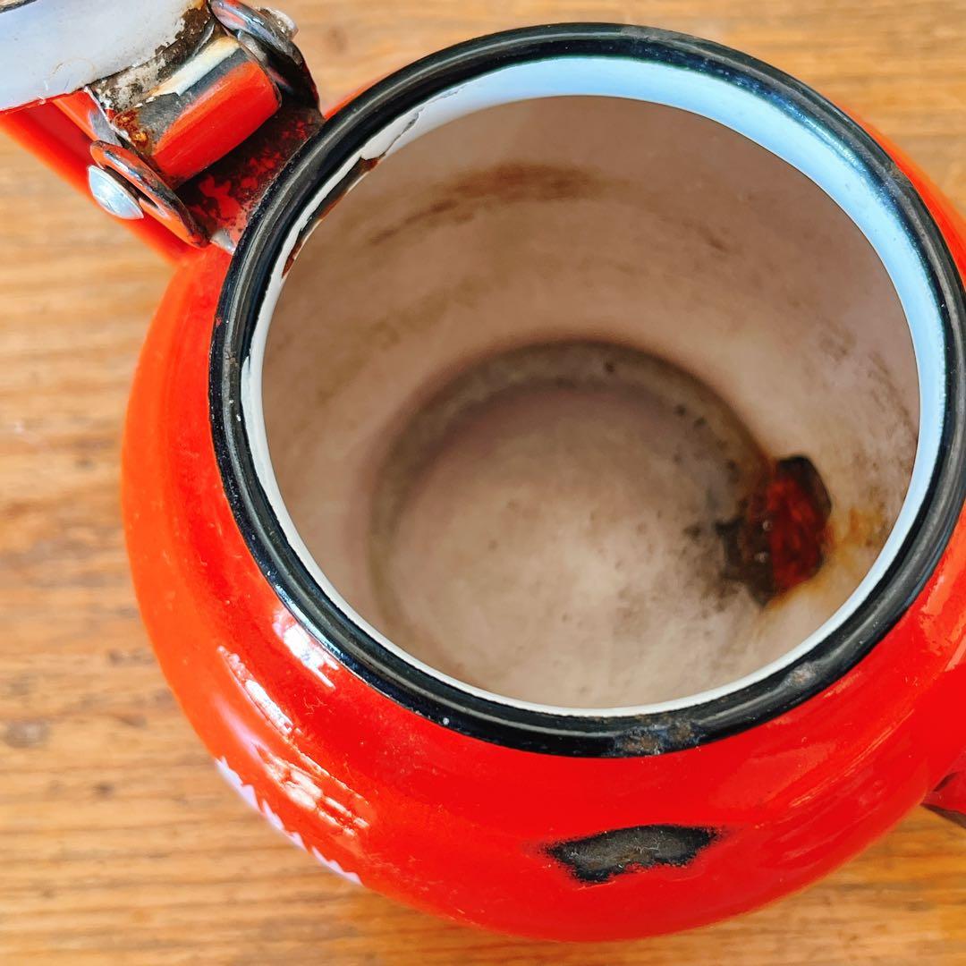 ホーロー　コロンと可愛い赤の1人用ミニポット