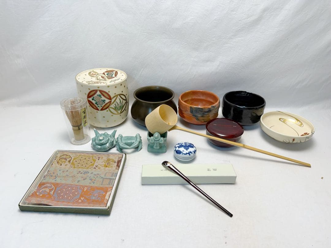 未使用 茶道具 岐斎作 利休好写 旅箪笥 15点セット 桐木地 共箱