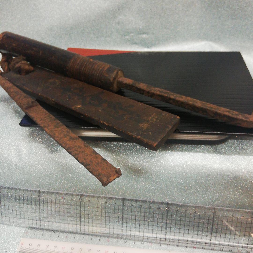 江戸時代慶応三年記銘阿波淡路國蜂須賀家25万7000石知行地土蔵蔵鍵木札付当時物