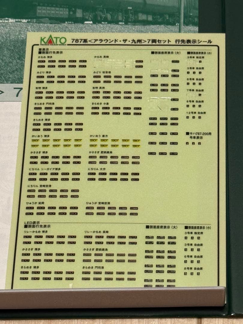 最終値下げ！【室内灯付】KATO 787系 アラウンド・ザ・九州 7両セット