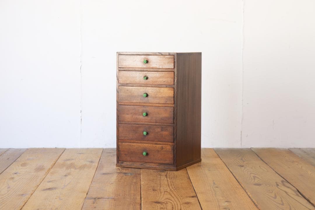 レトロ 卓上 小引き出し 抽斗 6杯 収納 小物入れ レターケース A4 木製