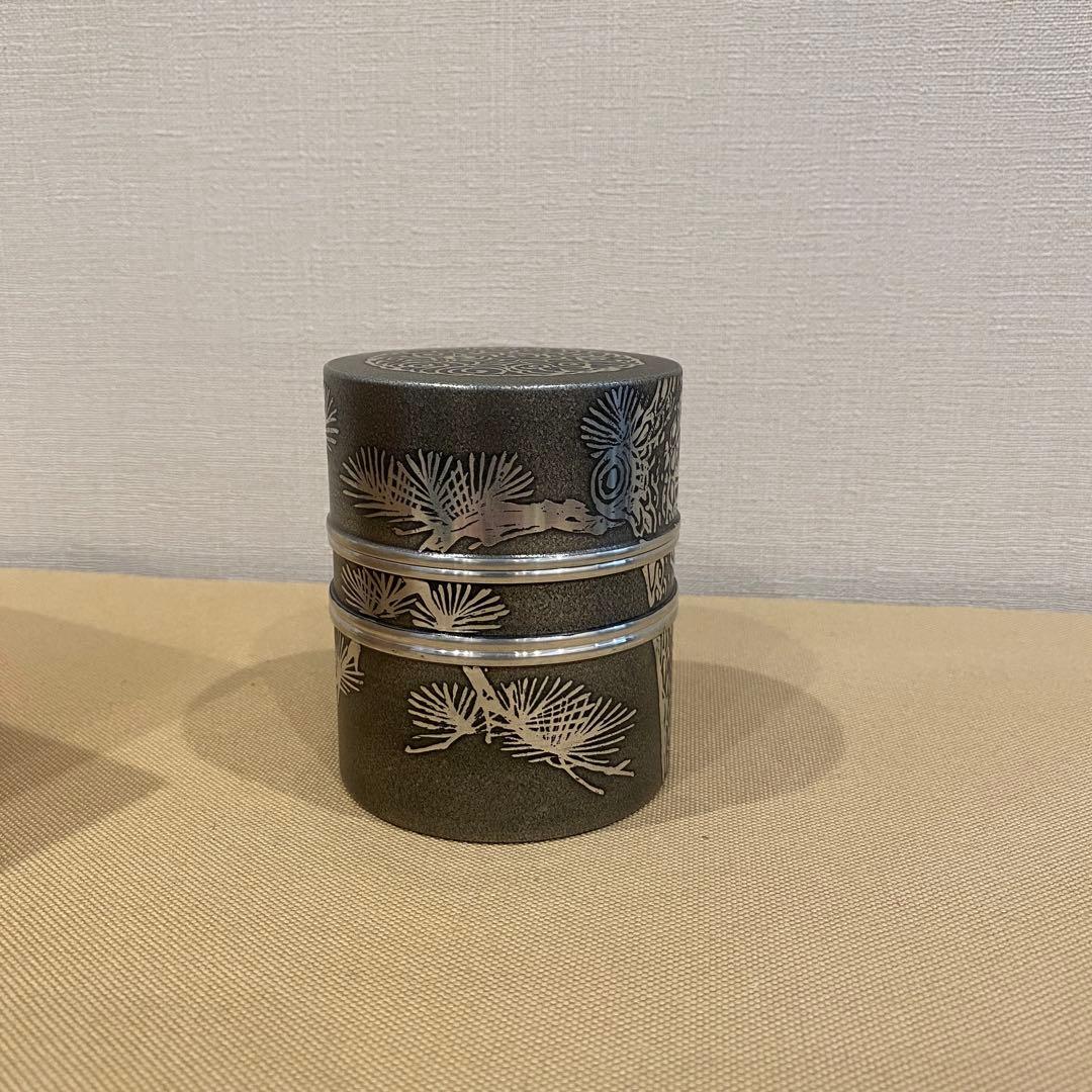 【新品未使用品】 錫半 大阪錫器 茶筒 茶壺 錫製 本錫 茶道具【美品】