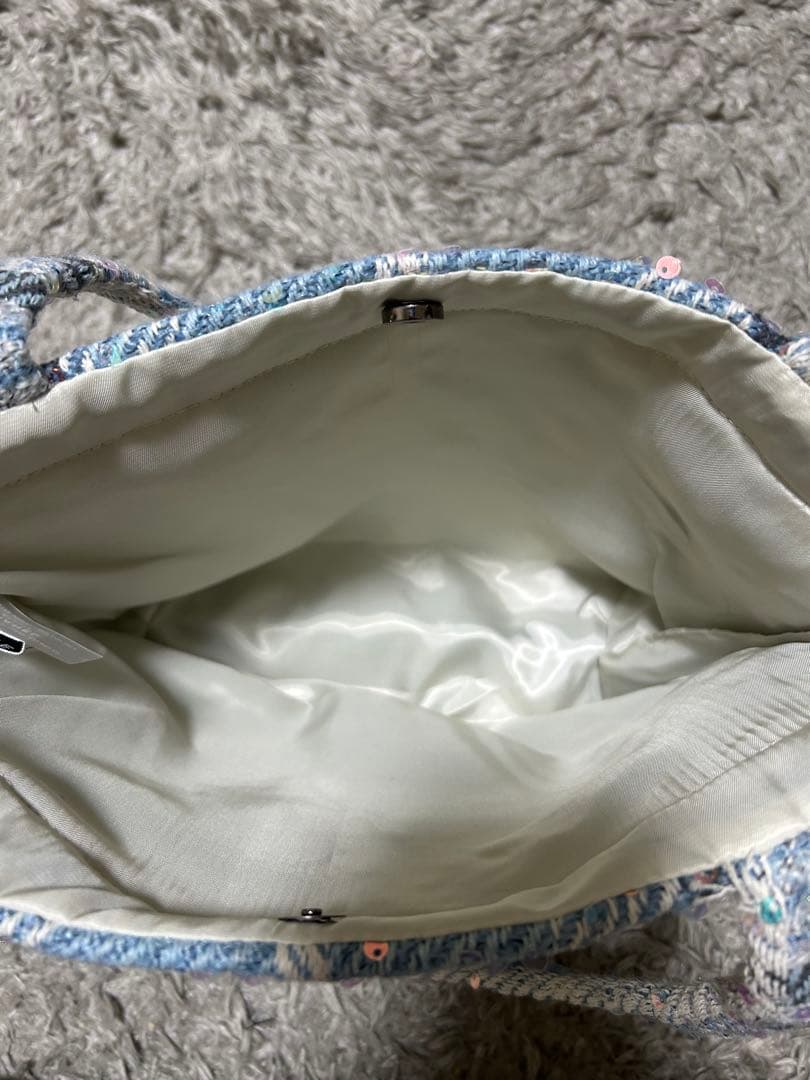 シャネル　ビューティーバッグ　ノベルティ　 ツィード　スパンコール　ブルー