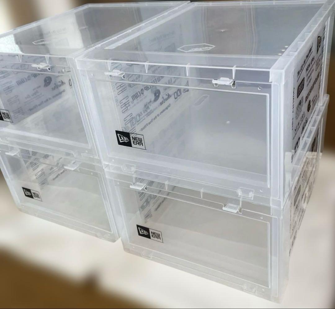 タワーボックス　ニューエラ　ロゴ　クリア4箱　収納　帽子
