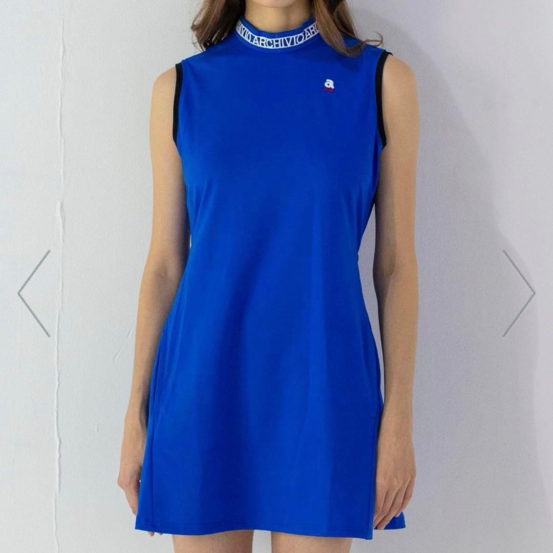 アルチビオ UV速乾はしごレースロゴワンピース ブルー S