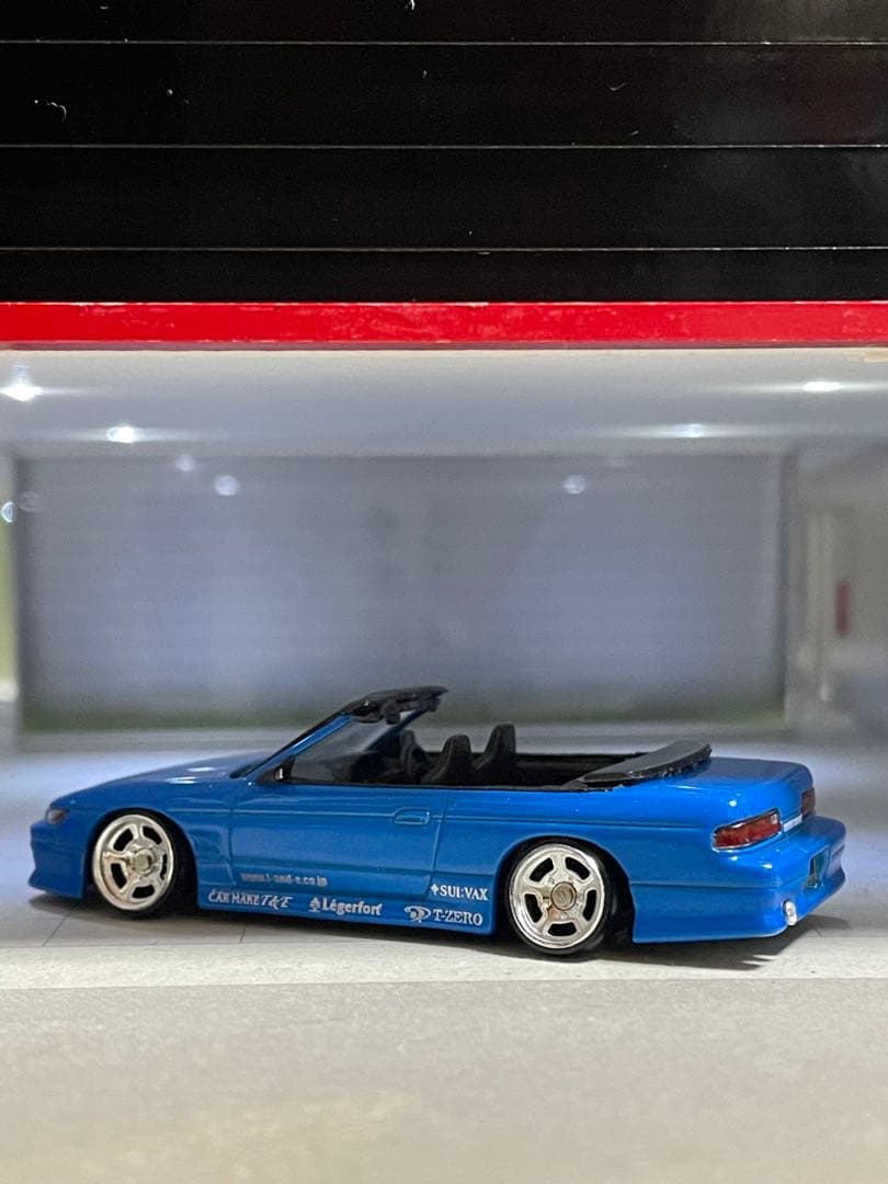 素人改造　1/64　ターマック　ヴェルテックス　日産　S13　コンバーチブル　青