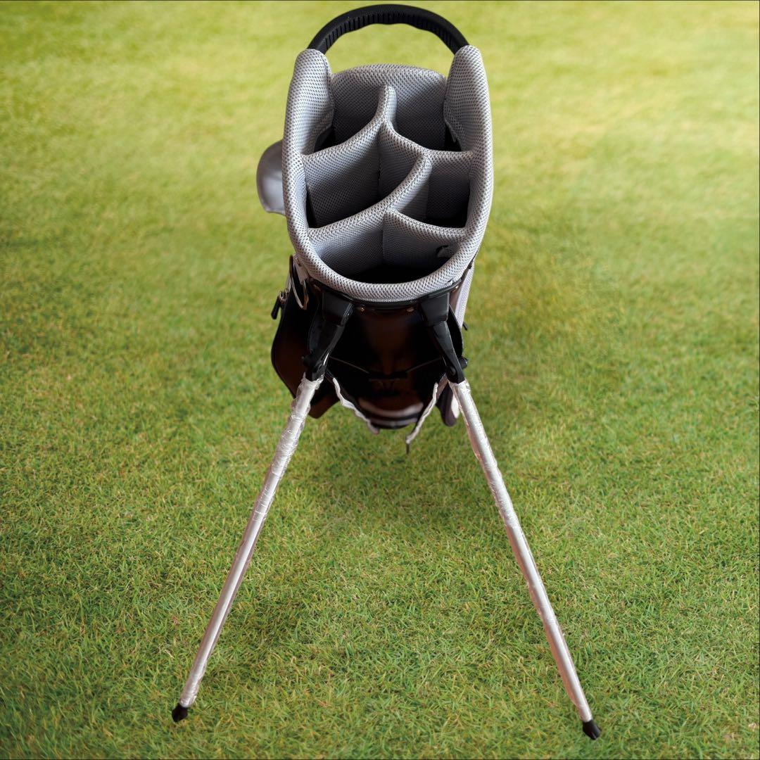 パーリーゲイツ　キャディバッグ　ネイビー　白　ショルダー式　スタンド式　軽量