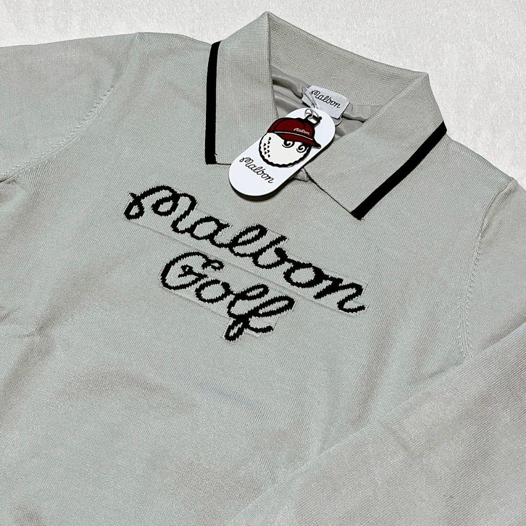 新品　マルボン　Malbon golf ゴルフ　裏地付トップス　グレー　Ｌ