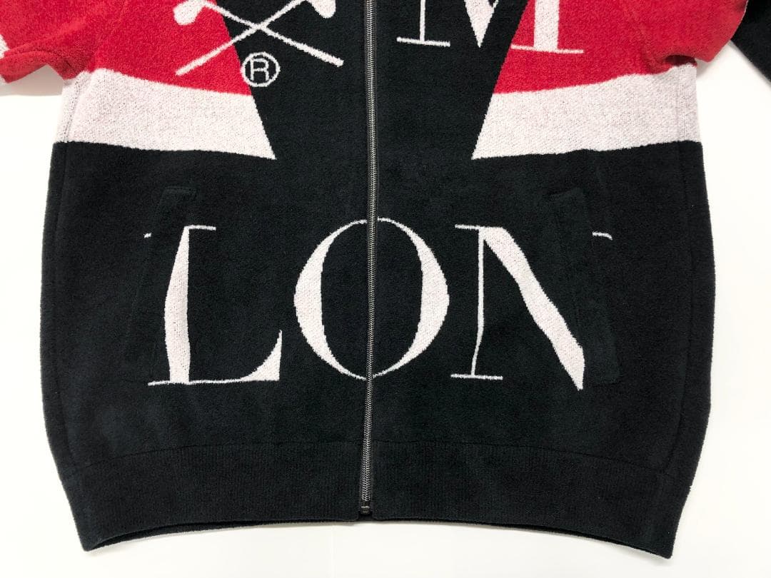 ○★訳有り新品未使用　MARK&LONA　ブランドロゴニットパーカー　50　黒