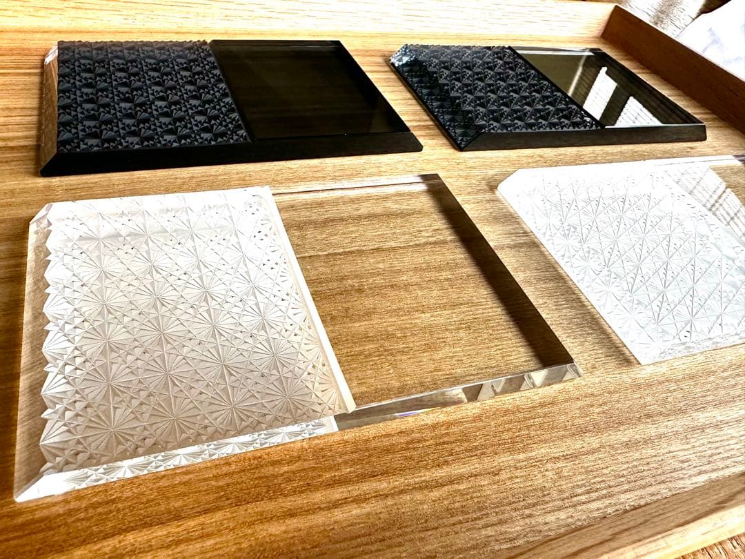 江戸切子 板皿 プレート4枚セット