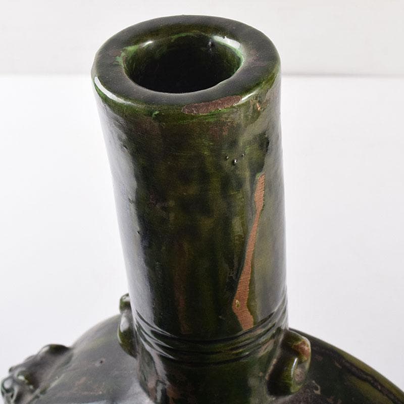 beach　刻花文　扁壷　花瓶　高さ約34cm　時代箱　V　R8628H