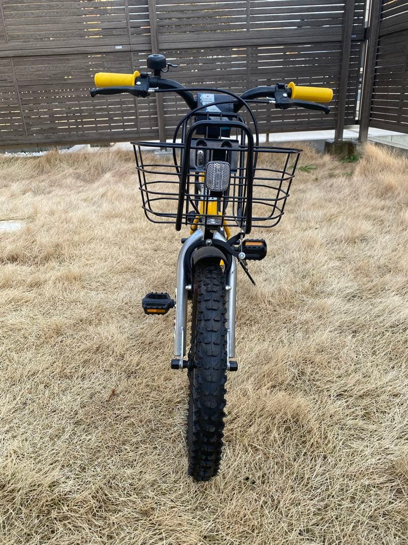 イエロー 幼児用自転車 前面バスケット付き　dally bmx 16インチ