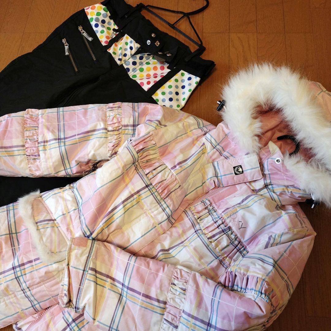 ROXY　スキーウエア　スノーボードウェア　キッズ　雪遊び　セット　ピンク