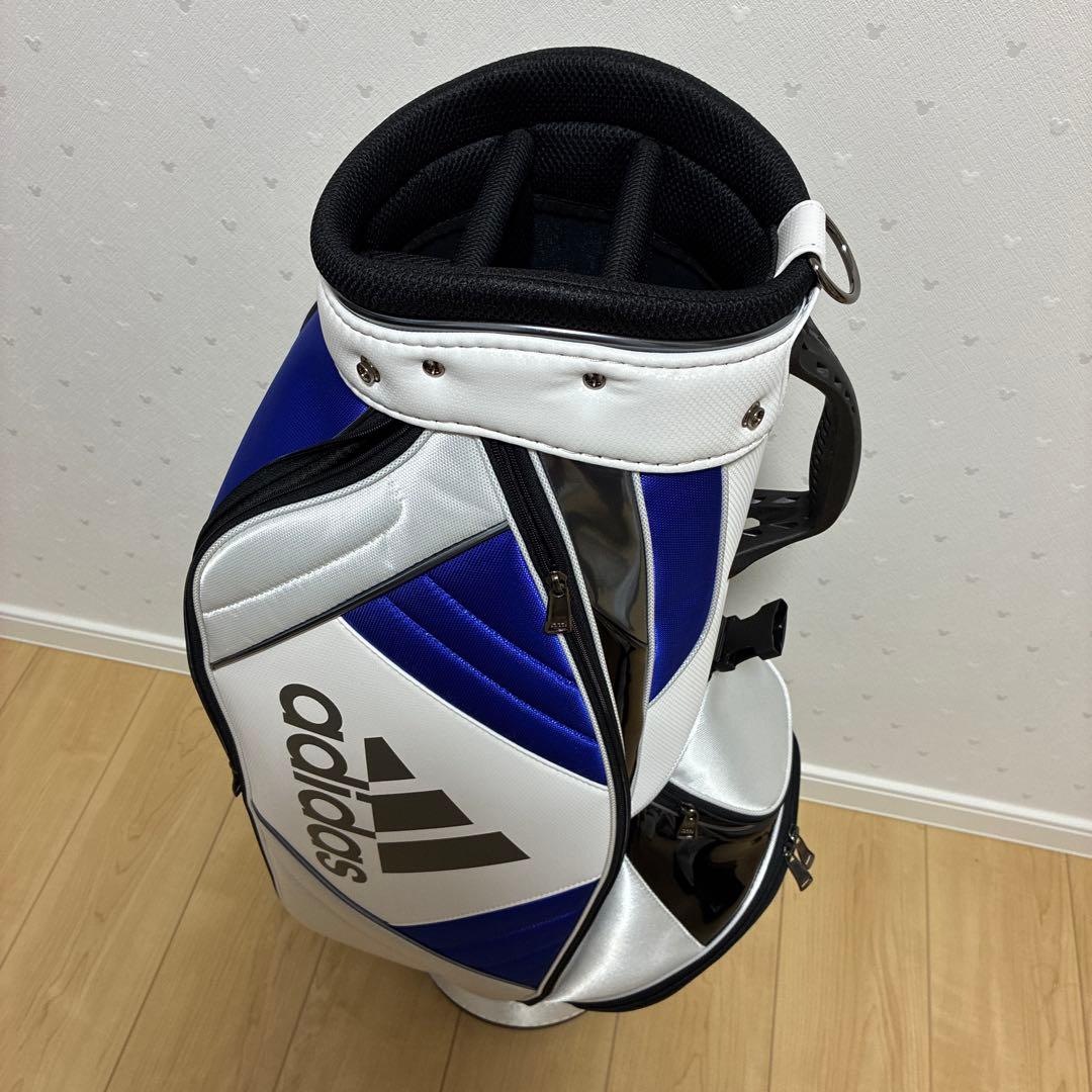 adidas キャディバッグ ホワイト/ブルー