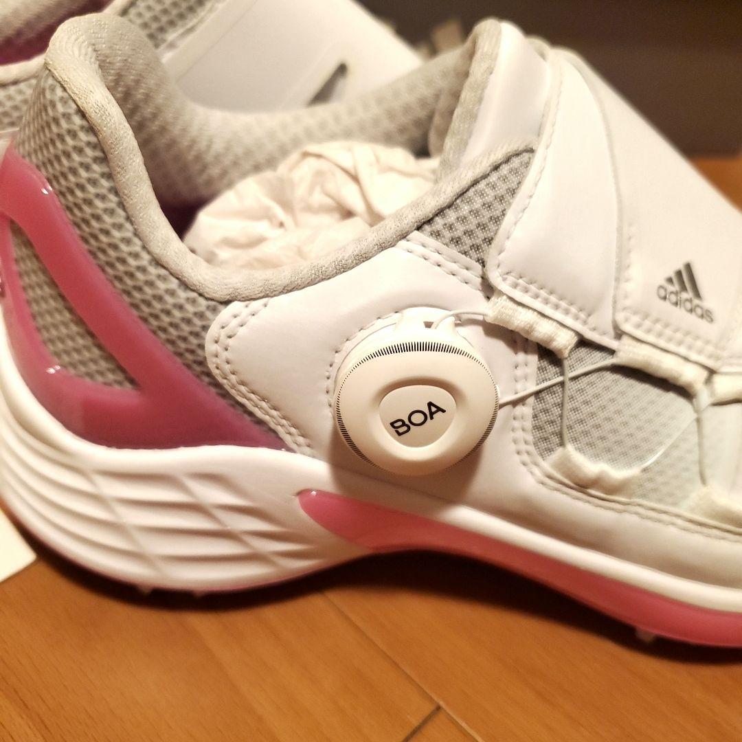 adidas ゴルフシューズ 女性用 ホワイト/ピンク24cm