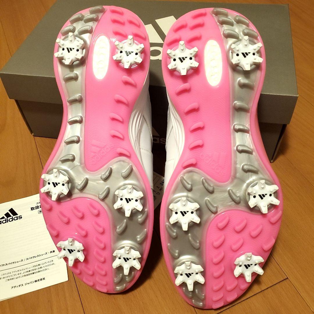 adidas ゴルフシューズ 女性用 ホワイト/ピンク24cm