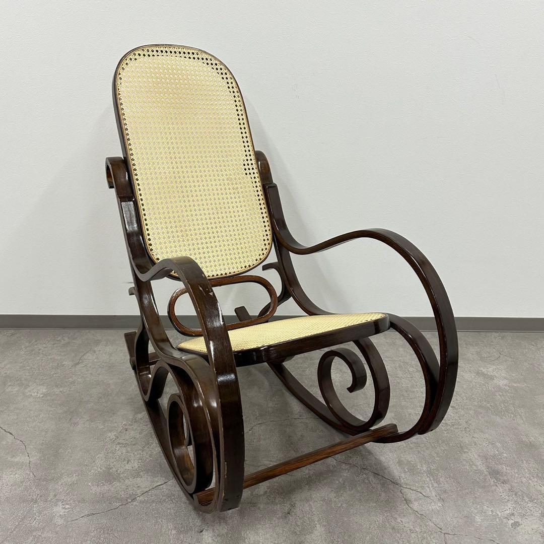 SNT1316 ロッキングチェア アンティーク 籐 昭和レトロ ヴィンテージ家具