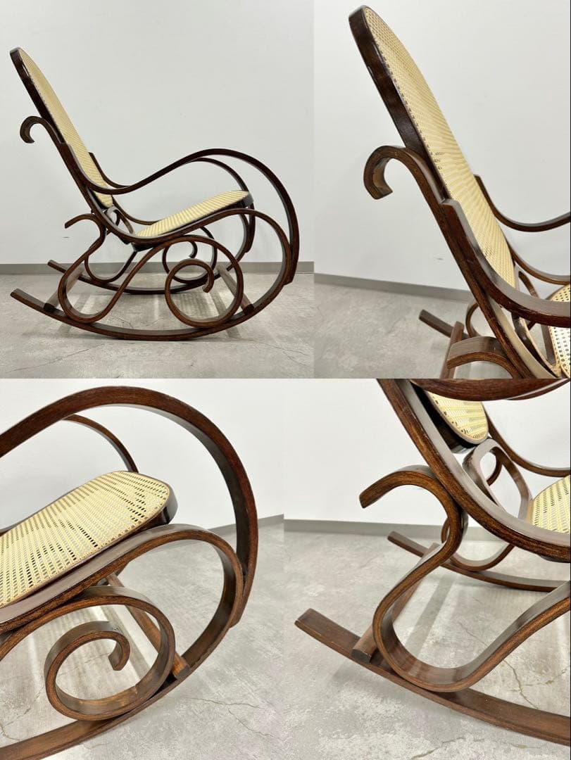 SNT1316 ロッキングチェア アンティーク 籐 昭和レトロ ヴィンテージ家具
