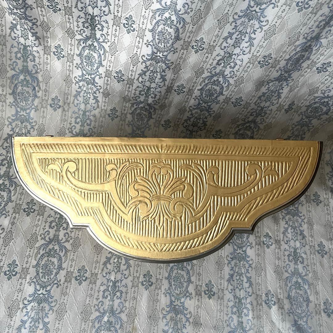 イタリア製 壁掛けコンソール① ウォールシェルフ ロココ調 アンティーク金色