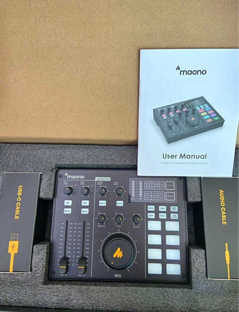 Maonocaster オーディオミキサー オーディオインターフェース DJ