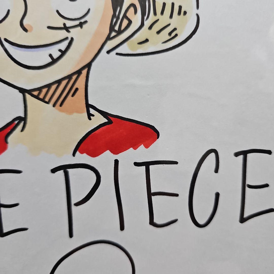 ONE PIECE ワンピース モンキー・D・ルフィ イラスト 直筆サイン色紙