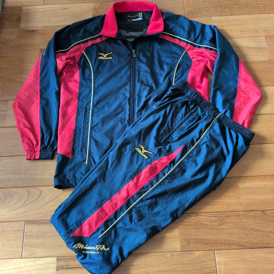 ［ミズノプロ］侍ジャパンモデルウィンドブレーカー上下 サイズ0 ネイビー/レッド