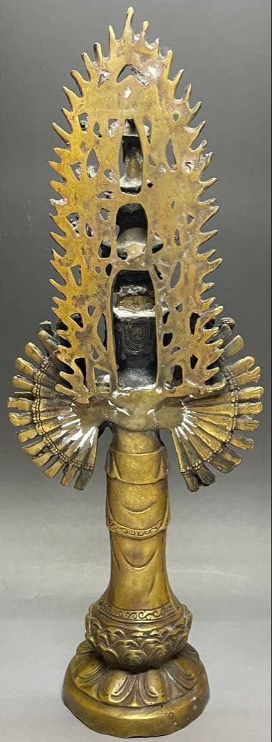 十一面千手千眼観世音菩薩　黄銅　病気平癒　延命長寿　開運　良縁　C2994