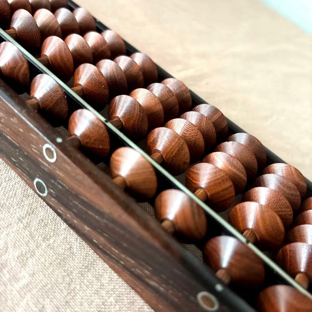 【業界の立役者 美術品級】雲州そろばん 岡田光信【最高級の梅玉 縞黒檀 27桁】