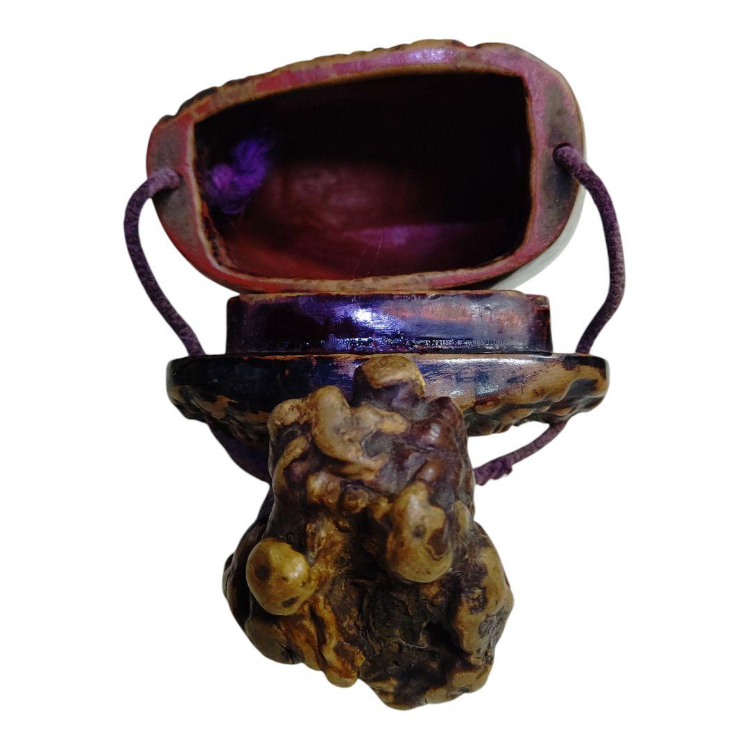 【山田】希少 とんこつ1つ提げたばこ入れ 瘤木