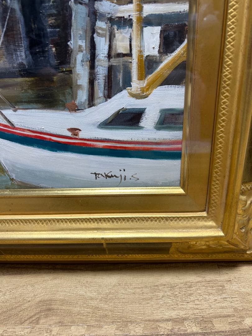 油彩絵画　関拓司　オンフルールの港